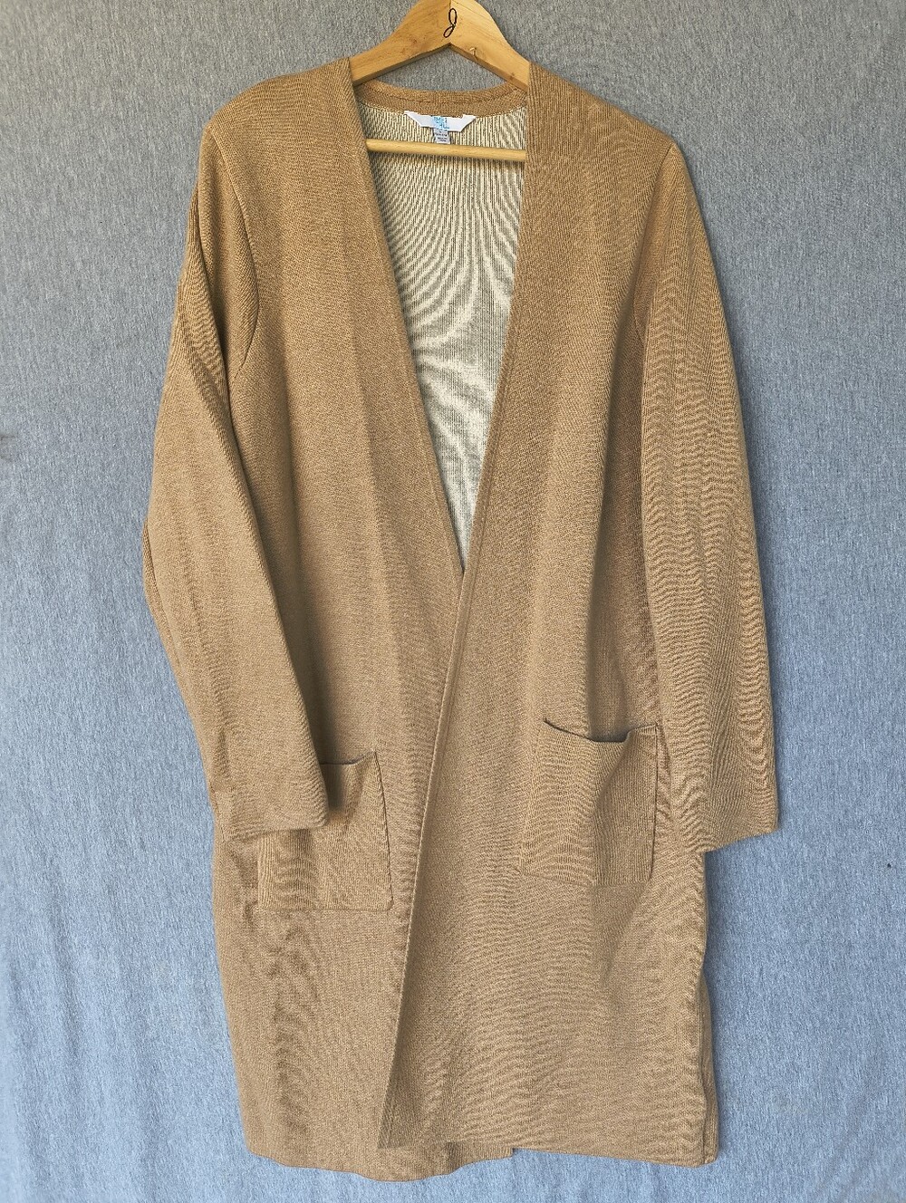 Time & Tru Open‑Front Cardigan – Large – NWOT – 39" Length